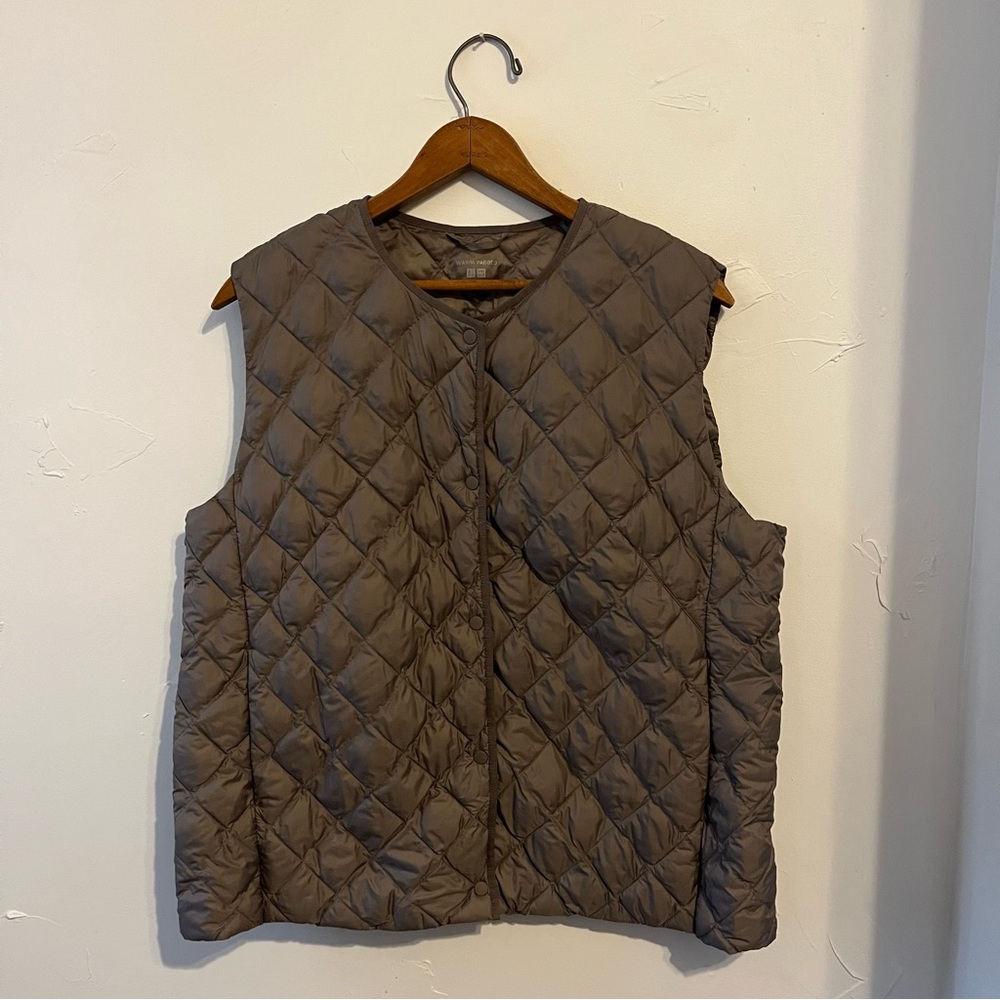 Uniqlo Taupe Brown Quilted Vest